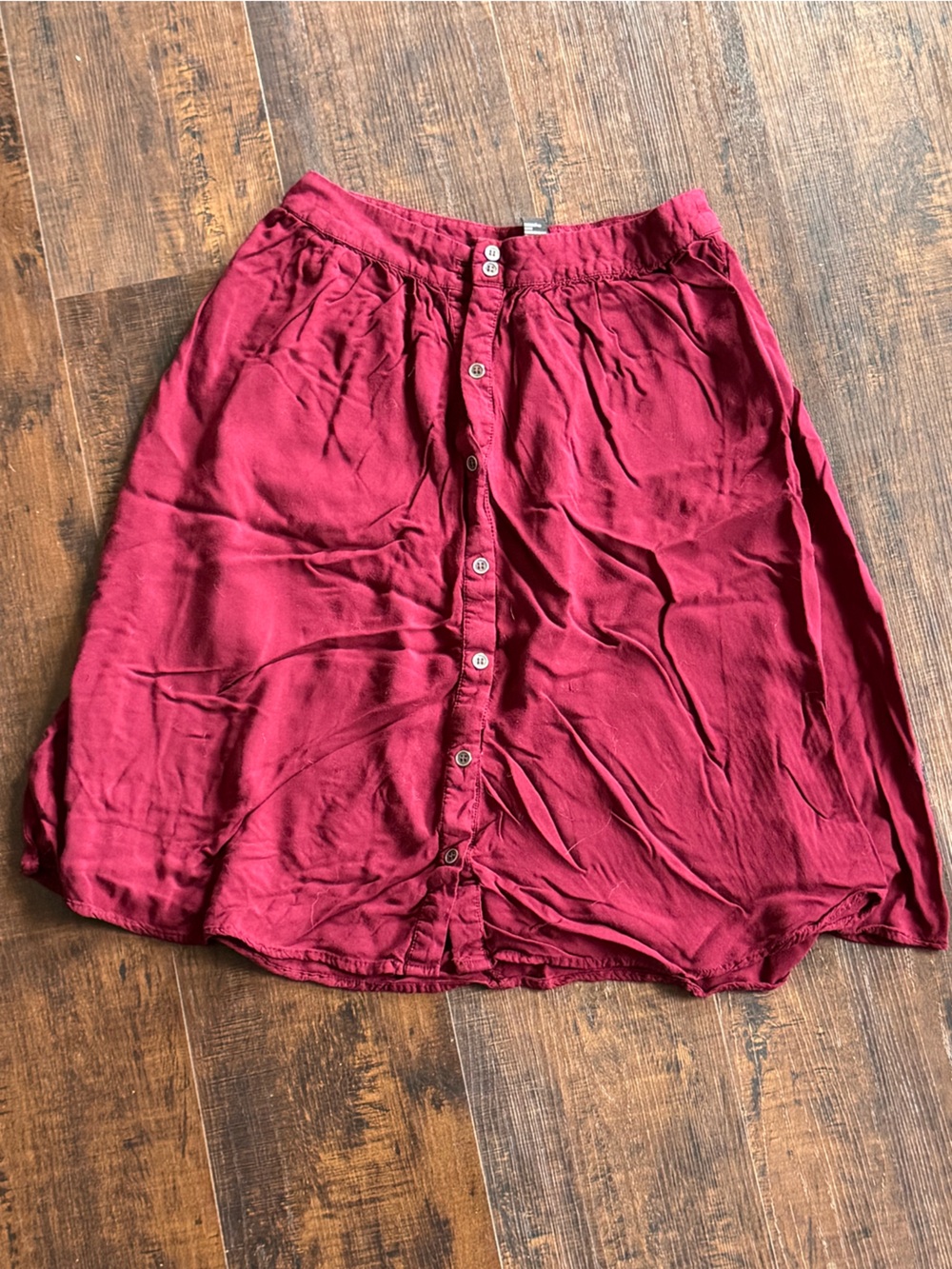 Forever 21 Wine Button-Front Skirt